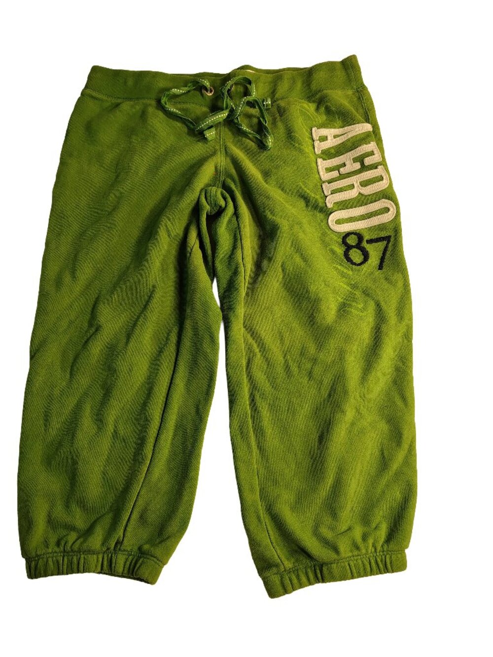 Women's Medium Olive Green Aeropostale Heavy Cotton Capri Sweatpants